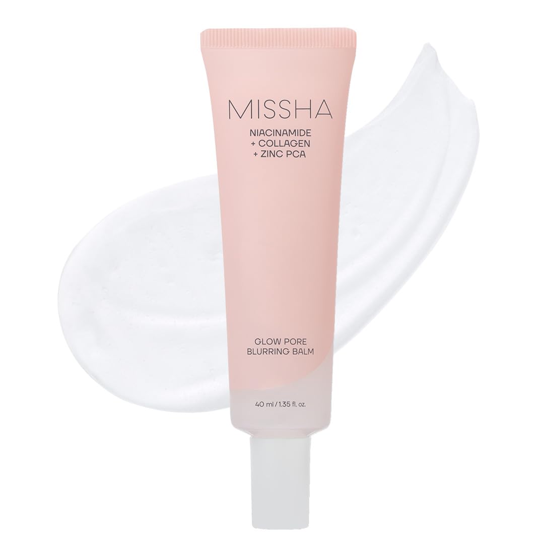 MISSHA Glow Pore Blurring Balm Primer for Face, Hydrating Base 1.35 oz | Lightweight formula softens visible texture while helping foundation glide on evenly with a refined, fresh-looking finish.