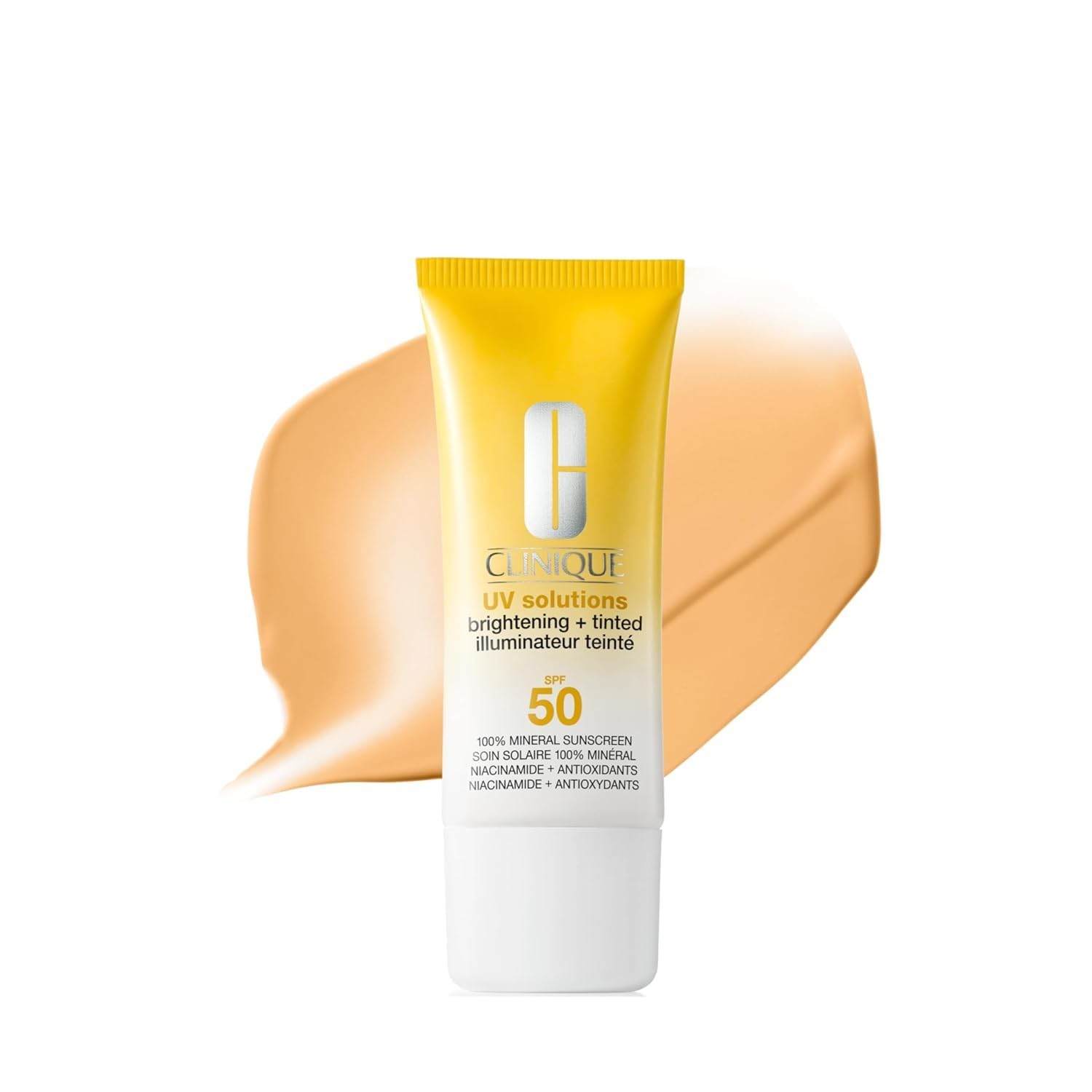 Clinique UV Solutions Brightening + Tinted Sunscreen for Face SPF 50 | Mineral Sunscreen with Niacinamide and Zinc Oxide, 1.3 Fl Oz