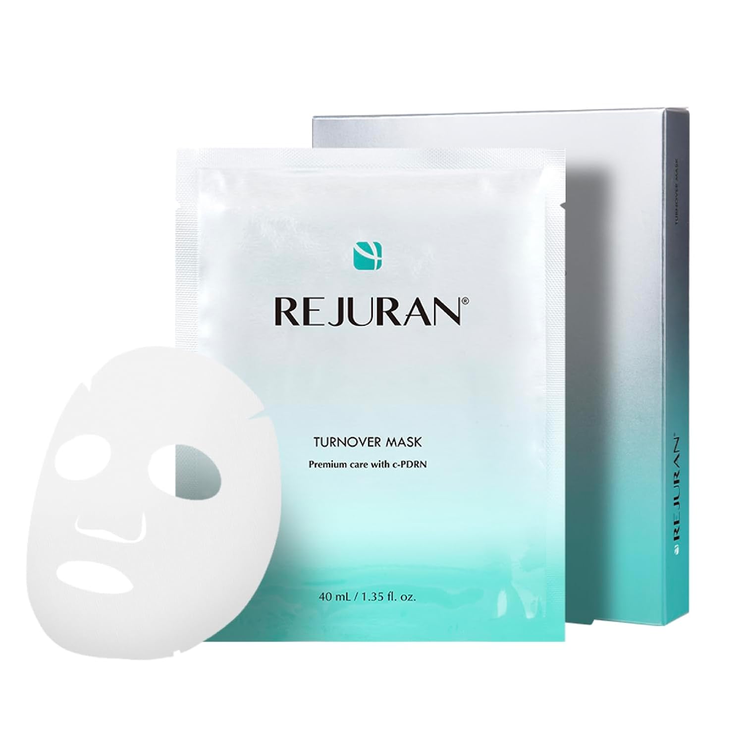 REJURAN® Turnover Mask, c-PDRN® (5ea) – Original Salmon DNA for Firming, Hydration, Repairing & Revitalizing. Achieve Youthful, Radiant Skin. Korean Skincare. Ultra Microfiber Sheet Mask