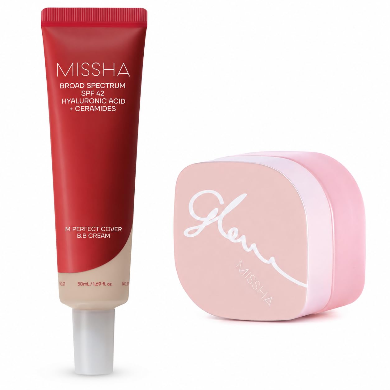 MISSHA BB Cream No.23 & Glow Skin Balm Korean Makeup Base Set | help prep, hydrate, and even skin for a smooth dewy makeup base.