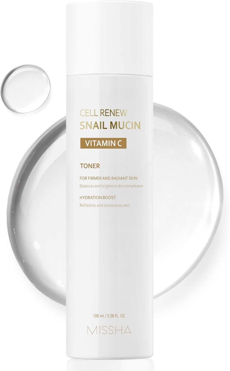 MISSHA Cell Renew Snail Mucin Vitamin C Toner Korean Skincare 5.07 oz | MISSHA Cell Renew Snail Mucin Vitamin C Toner Korean Skincare 5.07 oz