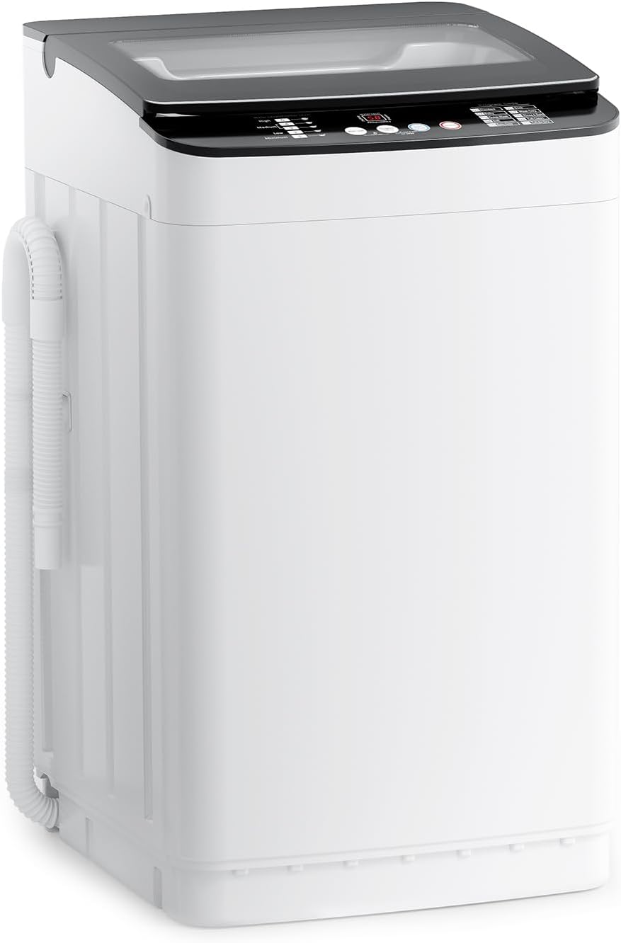 Auertech 28 lbs Portable Washing Machine, Fully Automatic Portable Washer with LED Display, 10 Wash Cycles, 5 Water Levels, 24H Delays, Top Load Washing Machine for Apartment, RV, Dorm, Home