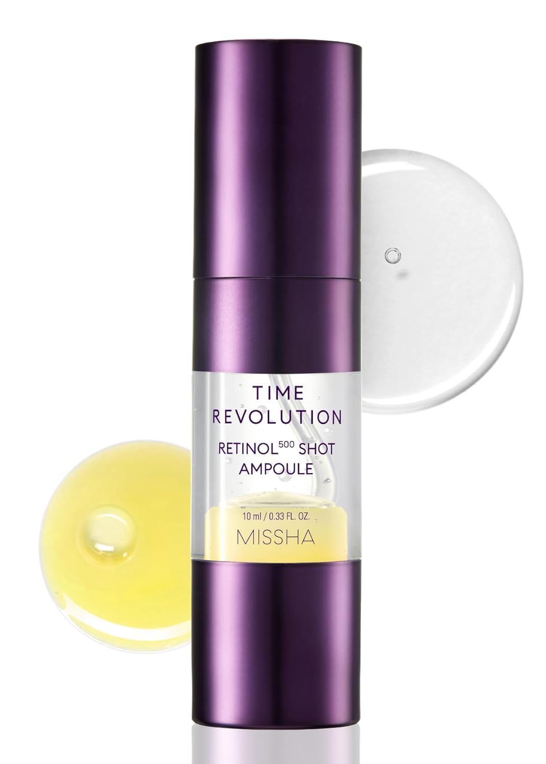 MISSHA Time Revolution Night Repair Retinol Intensive Ampoule 0.33 oz | k-beauty serum supports skin barrier, firm-looking elasticity, radiance, and overnight moisture.