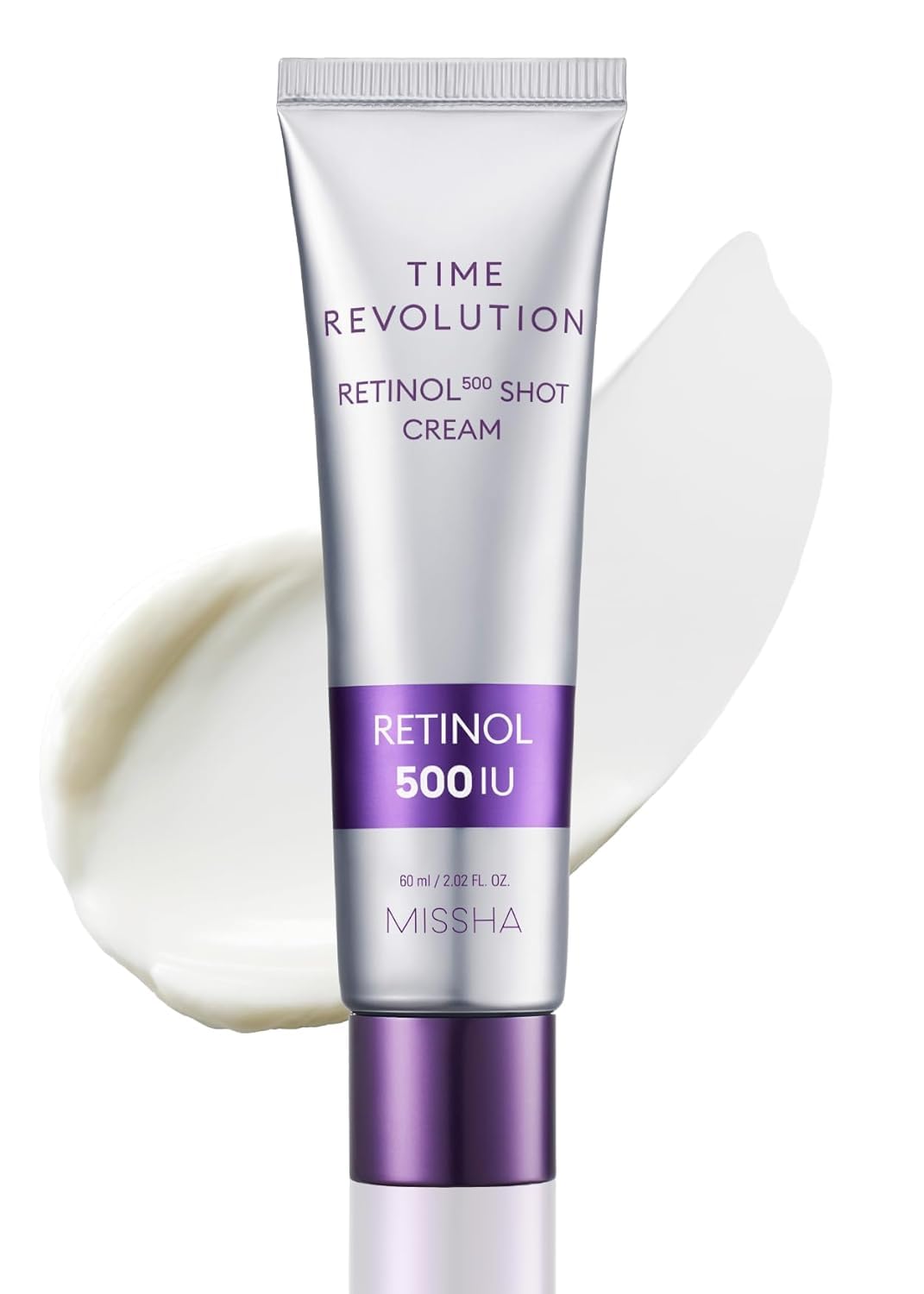 MISSHA Time Revolution Night Repair Retinol 500 Shot Cream 2.02 oz | k-beauty moisturizer supports skin barrier, firm-looking elasticity, radiance, and overnight moisture.