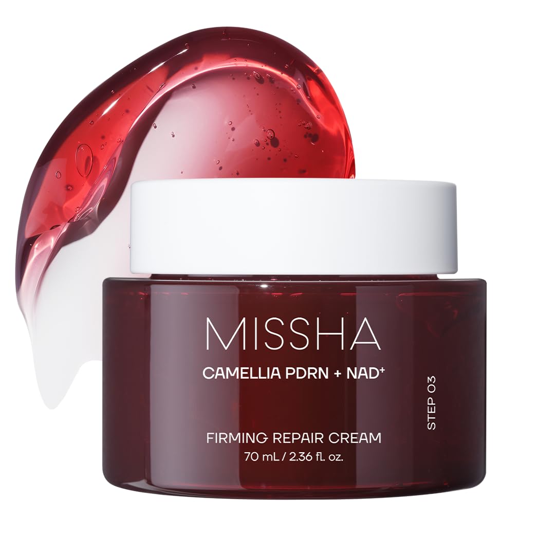 MISSHA PDRN NAD+ Firming Repair Cream, Korean Face Moisturizer, 2.36 fl oz | Camellia PDRN, NAD+ capsules, 7 Vitamin Bs, jelly-to-veil texture, long-lasting hydration, dermatologist tested