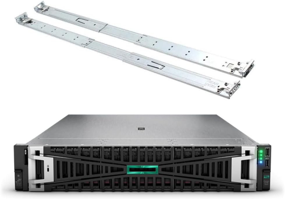 HPE ProLiant DL380 Gen11 2U Rack Server Bundle with Dual Xeon 6430 32-Core 2.1GHz, 1TB DDR5 Memory, 61.44TB Enterprise SAS 12Gb/s SSD, RAID, Dual Power, iLO, Rail Kit and Windows Server 2022 Standard