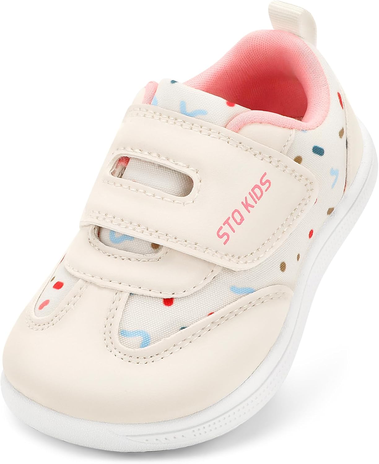 STQ KIDS Wide Toe Box Toddler Shoes Zero Drop Boys Girls Barefoot Shoe Non-Slip Little Kids Sneakers for First Walking