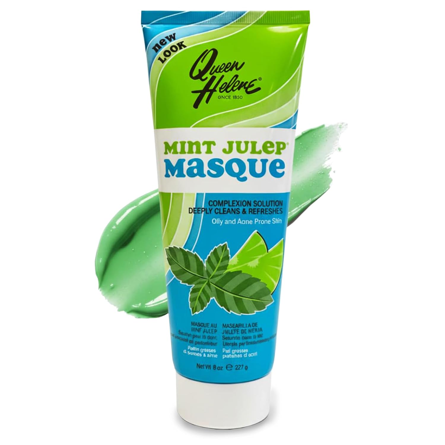 Queen Helene Mint Julep Masque 8 oz – Deep Cleansing Clay Face Mask for Oily & Acne-Prone Skin | Purifies Pores & Soothes with Refreshing Mint | Classic Spa-Quality Treatment Made in USA