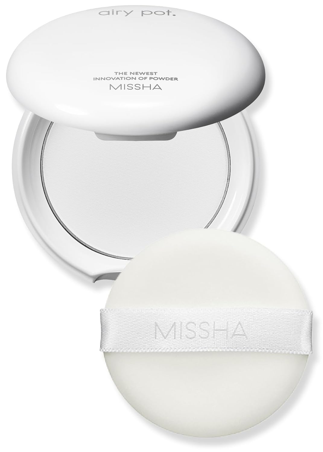 MISSHA Airy Pot Pressed Translucent Powder Pact Setting Powder 0.176 oz | Ultra-light formula helps reduce shine, set base makeup, and leave a smooth soft-focus look for daily touch-ups.