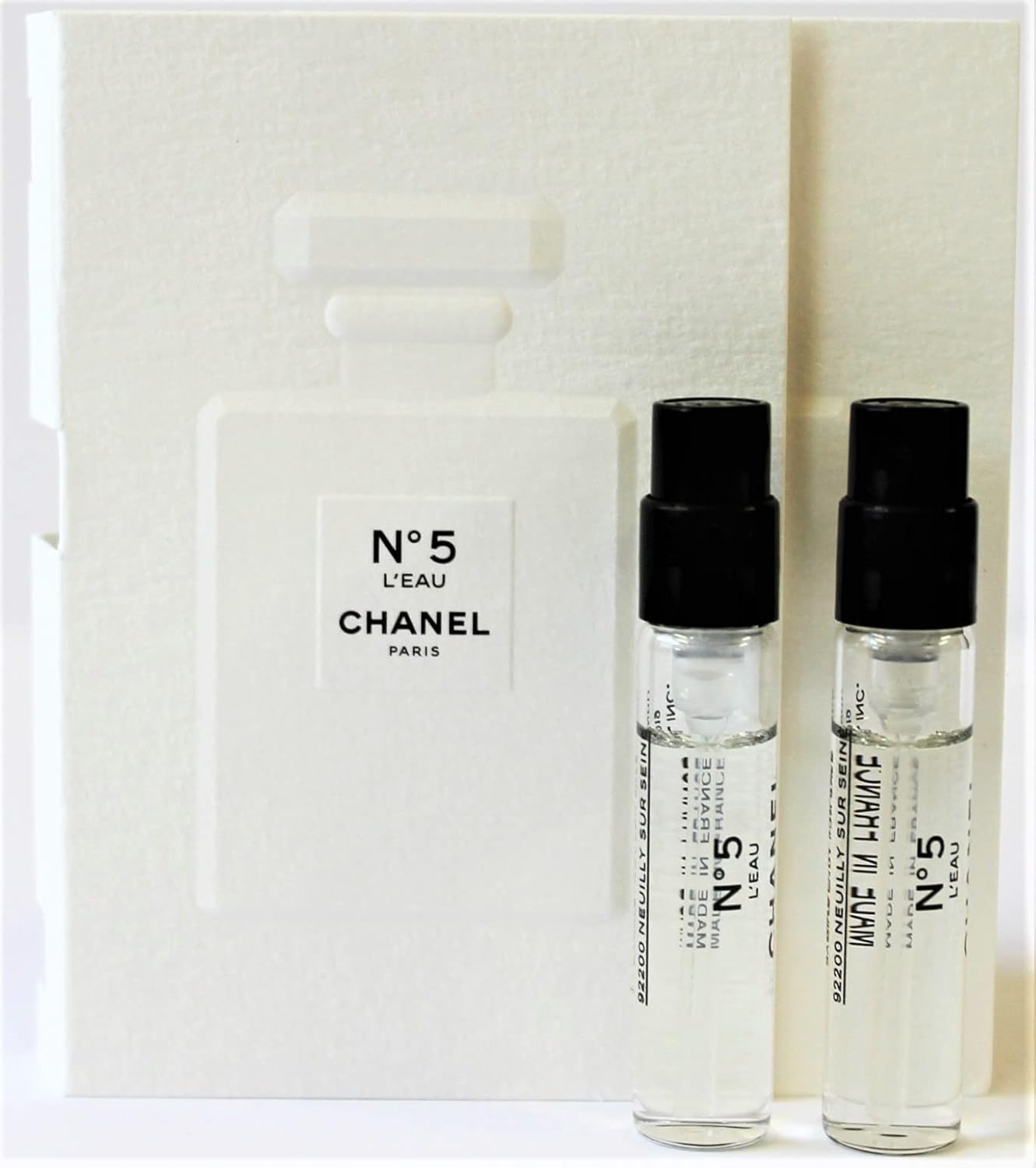 CHANEL No 5 L'EAU EDT Spray Perfume Samples 0.05oz / 1.5ml EACH NEW x2