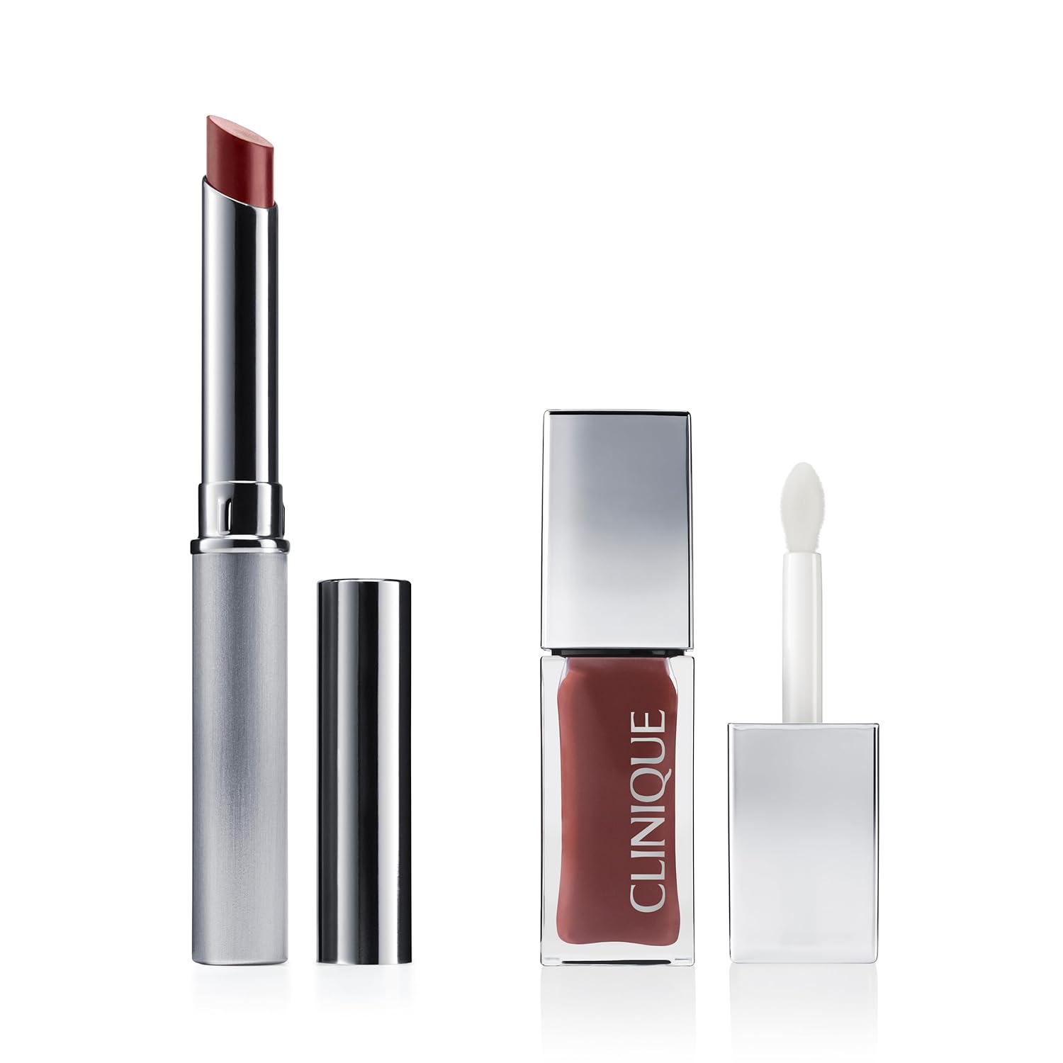 Clinique Nude Honey Almost Lipstick Tinted Lip Balm and Pop Lip + Cheek Tinted Oil Set | Sheer + Lightweight Lipstick | Oil Conditions Lips + Gives Cheeks a Natural, Dewy Flush
