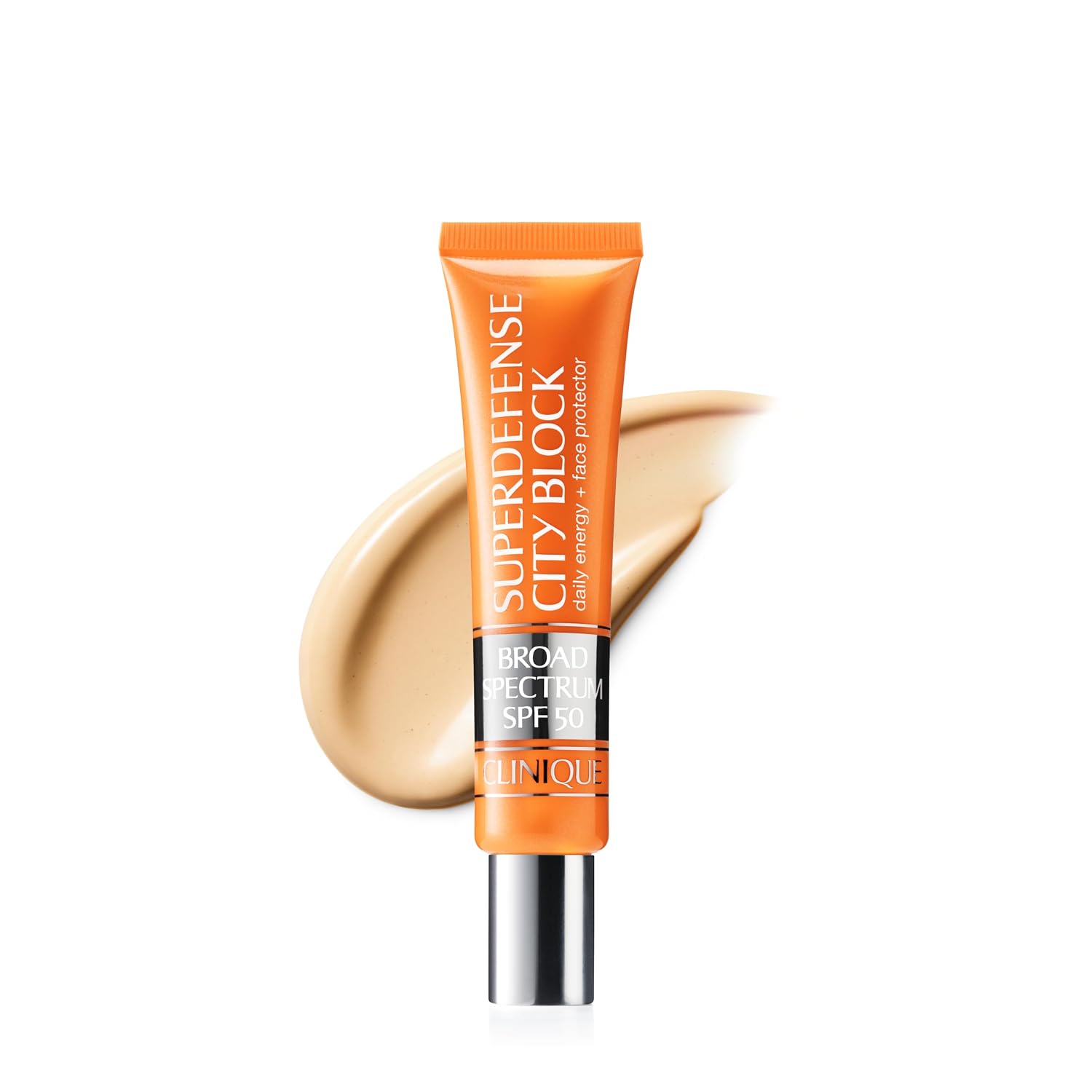 Clinique Superdefense City Block Oil Free Broad Spectrum SPF 50 Daily Energy + Face Protector | Sheer, Weightless Makeup Primer + Sunscreen, 1.4 Fl Oz