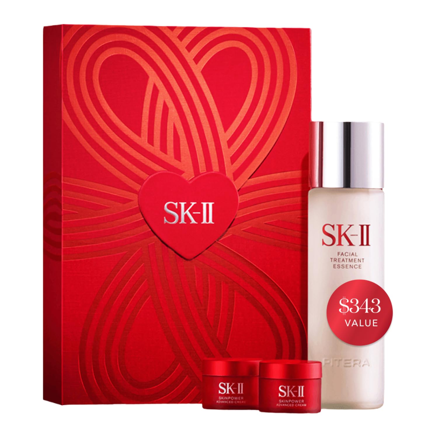 SK-II Timeless Beauty Skin Care Set - Limited-Edition Anti-Aging Skincare Kit with Full-Size Facial Treatment Essence (7.7 oz) + 2 Mini Advanced Creams (0.5 oz) - Japanese Skin Care Travel & Gift Set
