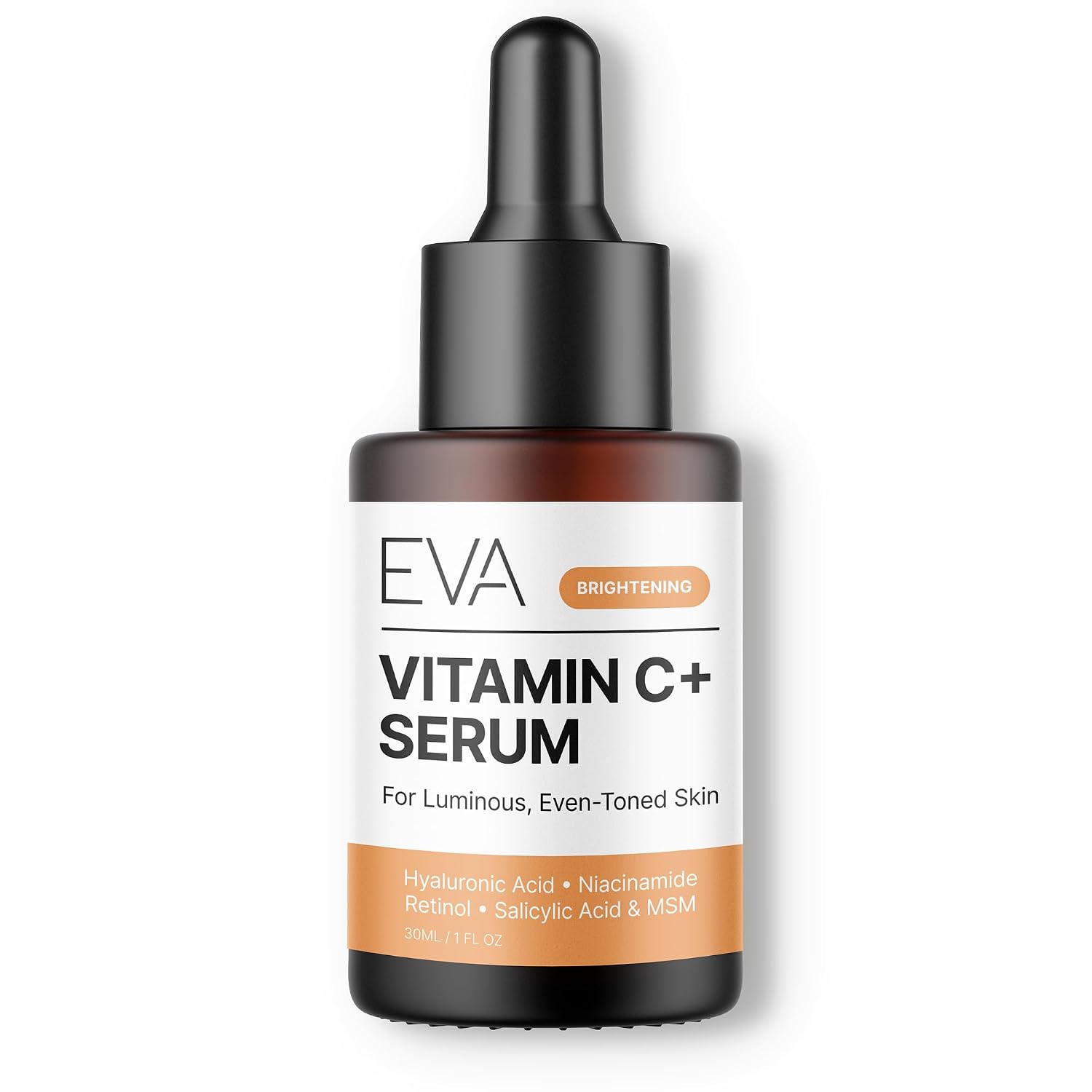 Eva Naturals Vitamin C Serum, Retinol, Niacinamide & Salicylic Acid, 1 oz | Hyaluronic acid, dark spots, brightening, dark spot remover & corrector, anti-aging