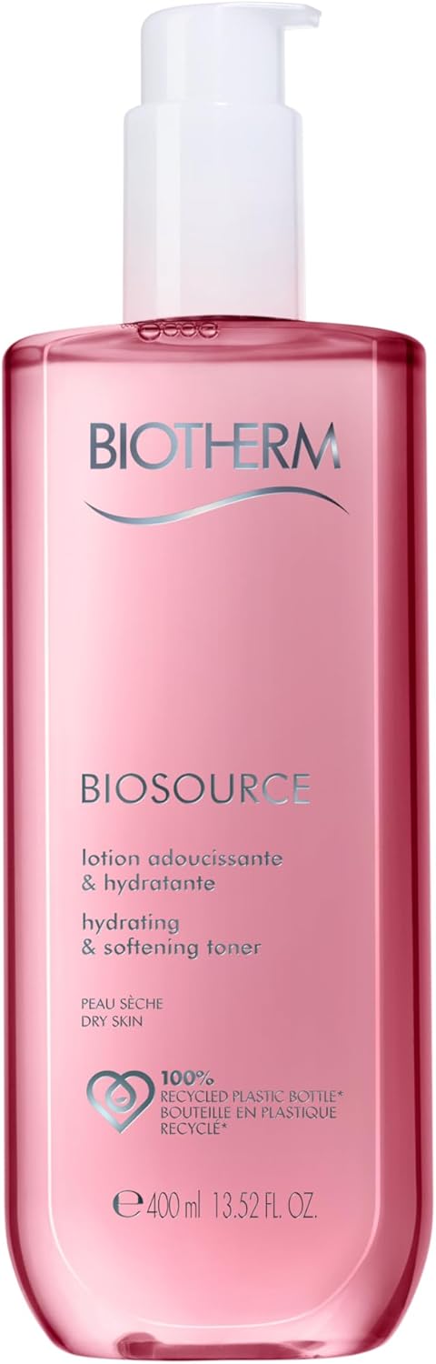 Biotherm Biosource Hydrating & Softening Toner for Dry Skin with Biotech Plankton, Cleanses, Exfoliates & Softens Dry Skin, Anti-Pollution Toner, 6.7 Fl. Oz.