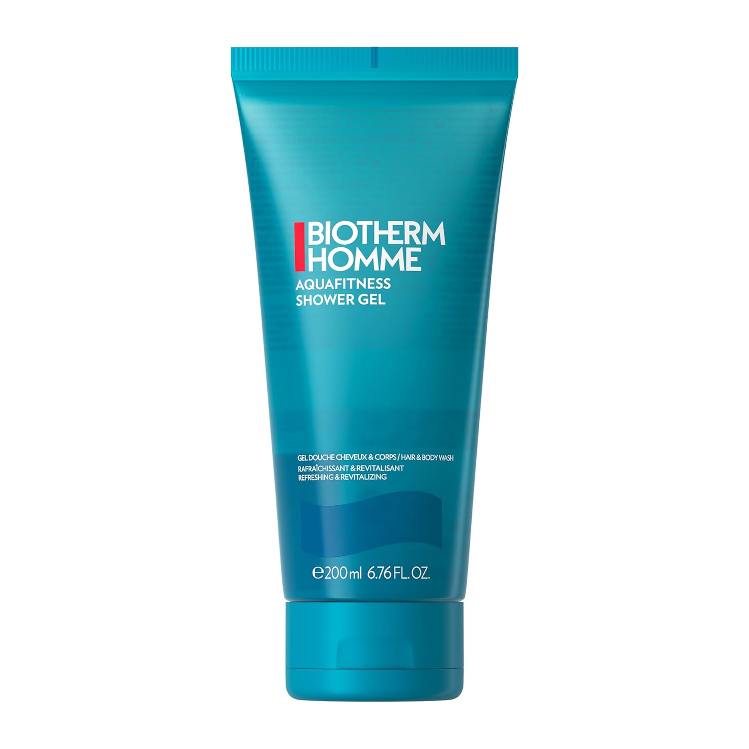 Biotherm Homme Aqua Fitness Shower Gel, a Shower Gel for Men, with Biotech Plankton, Cleanses and Hydrates Body & Hair, Refreshing and Revitalizing Foam, 6.8 Fl. Oz.