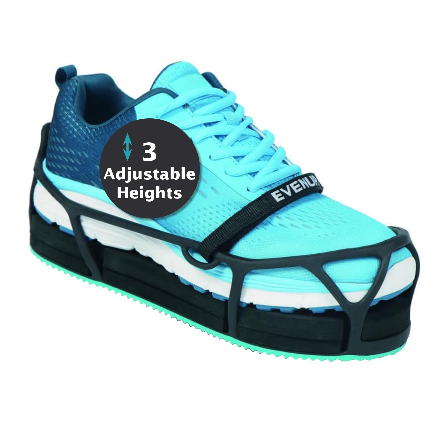 EVENup - Shoe Lift for Walking Boot I Adult Size Small I Shoe Balancer for Use with Fracture Boots or Leg Length Discrepancy I 3 Adjustable Heights for Gait Improvement I Shoe Leveler, Shoe Riser
