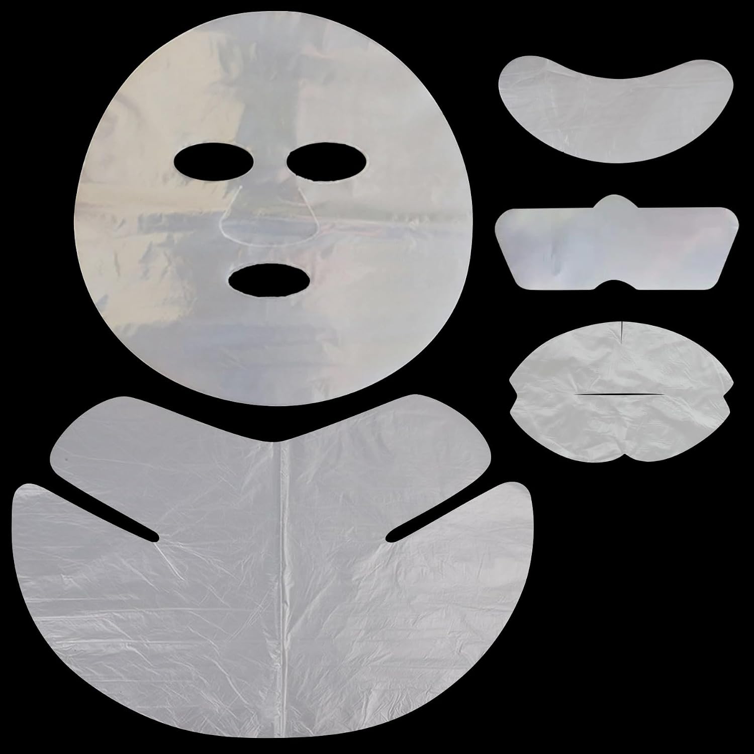 GELMAY 500PCS Face Neck Eye Nose Lip Disposable Plastic Mask Sheet, Ultra-Thin Transparent Facial Masks Skincare Paper Film DIY Spa Wrapped Moisturizing Patch Prevent Evaporation