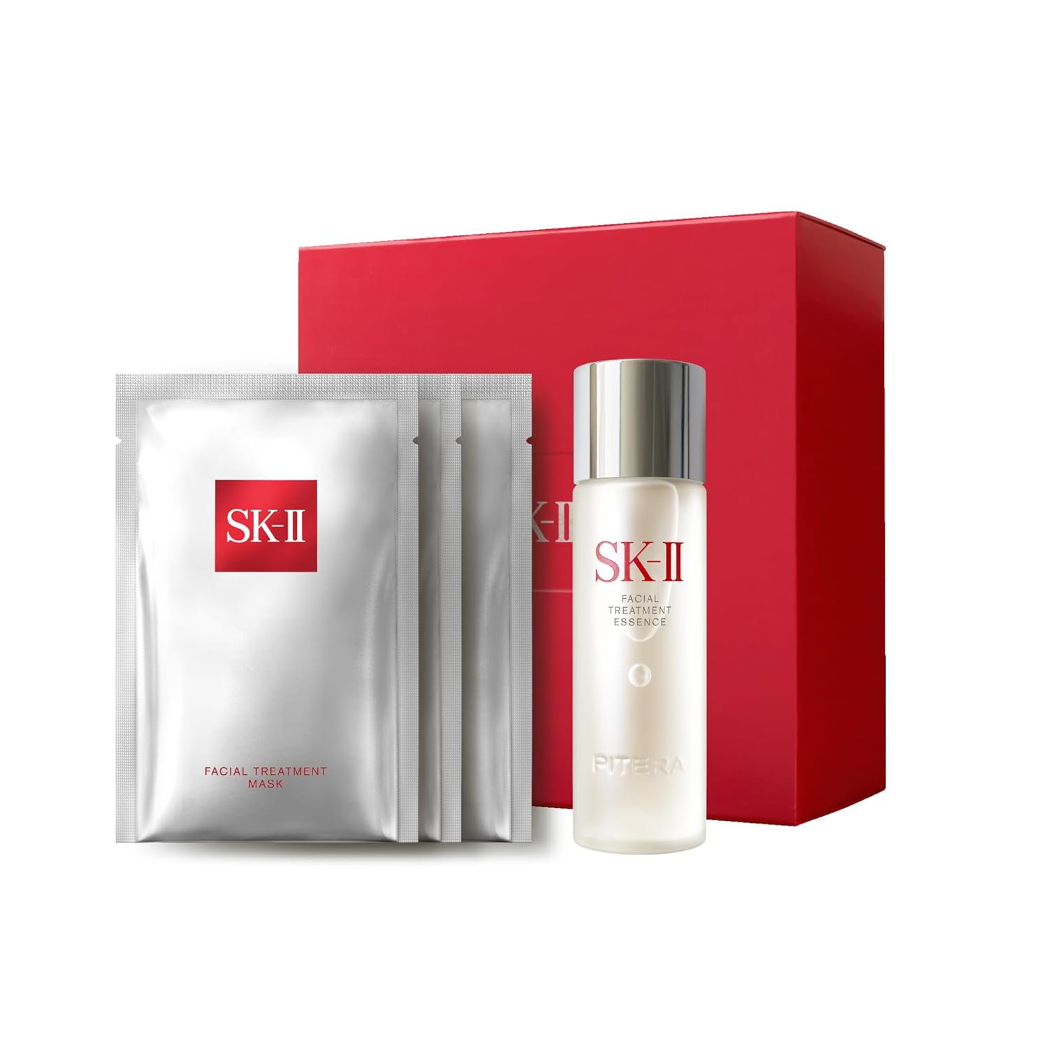 SK-II Glow Up Duo Anti-Aging Skin Care Set - Includes Facial Treatment Essence Skincare & 3 Hydrating Face Masks - Targets the Appearance of Fine Lines, Sun Spots & Dull Skin (4 Count)