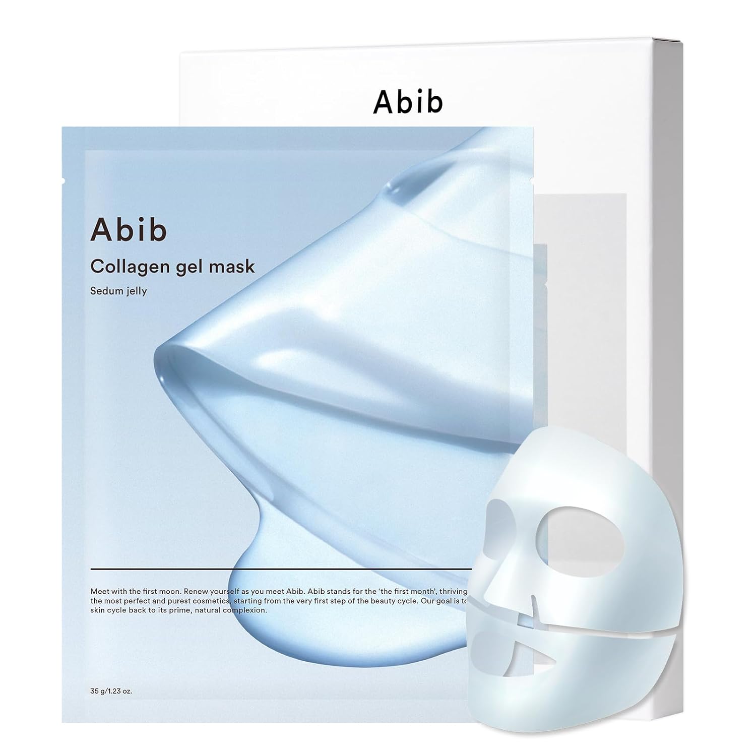Abib Vegan Collagen Gel Mask Sedum Jelly 4 Sheets (Hydrating) I Korean Vegan Collagen, Cooling Hydrating Hyaluronic Acid Hydrogel Face Mask Skin Care