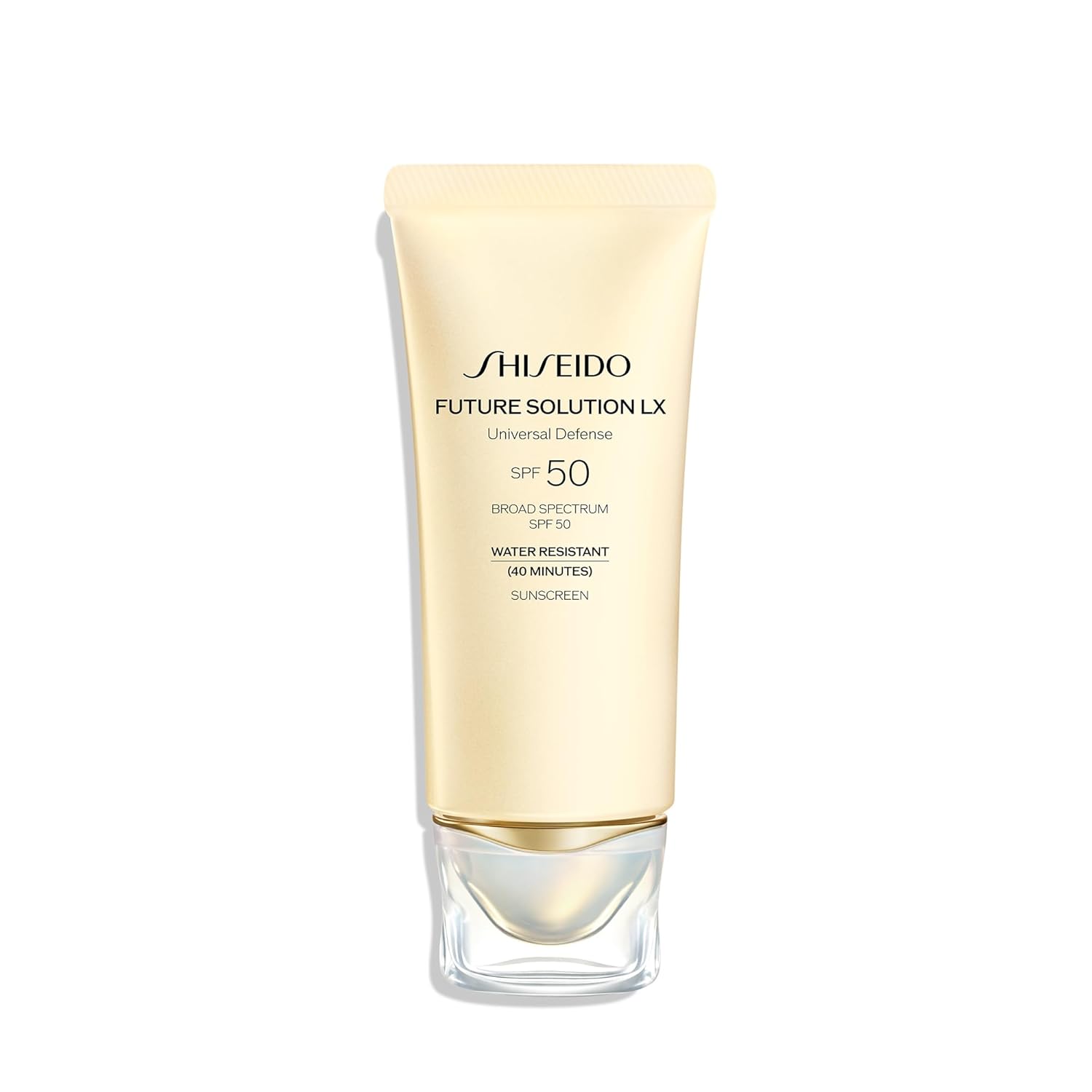 Shiseido Future Solution LX Universal Defense SPF 50 - Anti-Aging Hydrating Face Sunscreen Cream - Dewy, Radiant Finish - Non Greasy & Non-Comedogenic - 50 mL