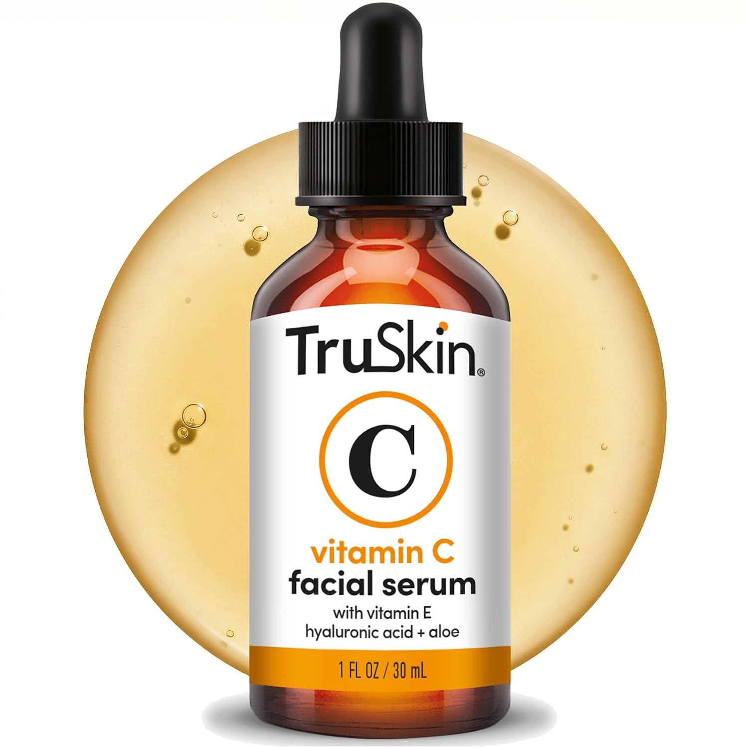 TruSkin Brightening Vitamin C Serum for Face with Hyaluronic Acid, 1 fl oz | Anti aging face serum with Vitamin E to improve the look of dark spots, fine lines, skin tone & support radiant-looking ski