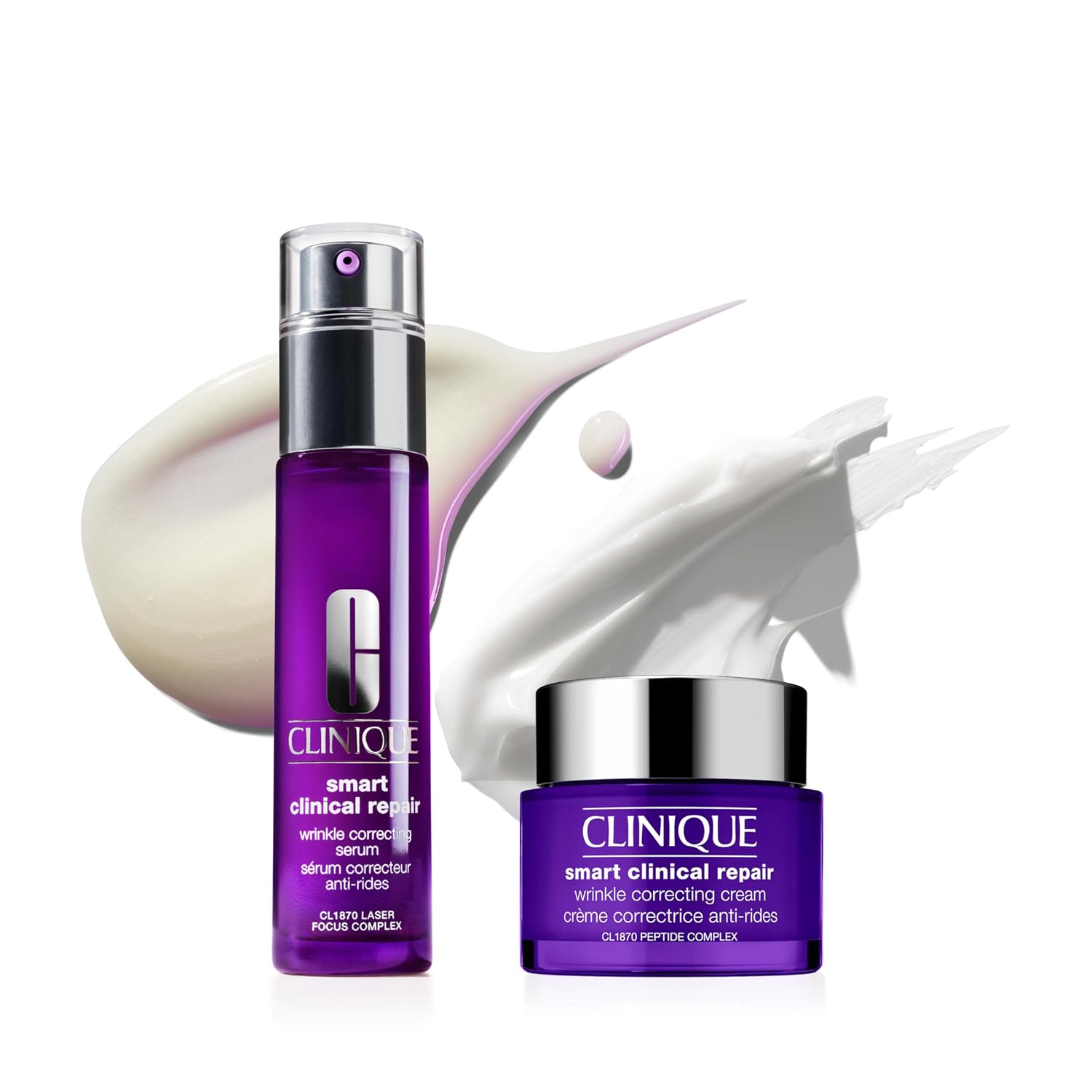 Clinique Smart Duo - Smart Clinical Repair Wrinkle Correcting Anti Aging Face Cream + Smart Clinical Repair Wrinkle Correcting Anti Aging Face Serum