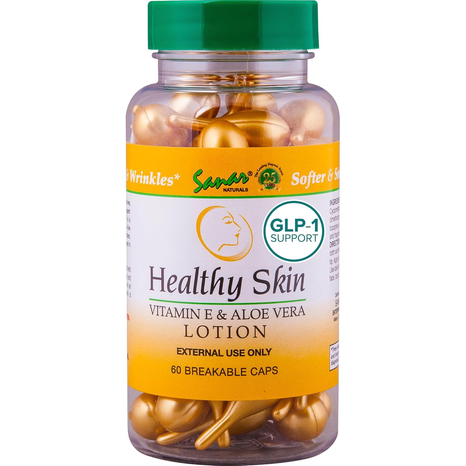 Sanar Naturals Vitamin E & Aloe Moisturizer Capsules, Face Serum, Dry Skin | Vitamin E & Aloe Vera Moisturizer Capsules, Face Serum & Body Lotion for Dry Skin, Travel Size Skin Care, 60 Capsules