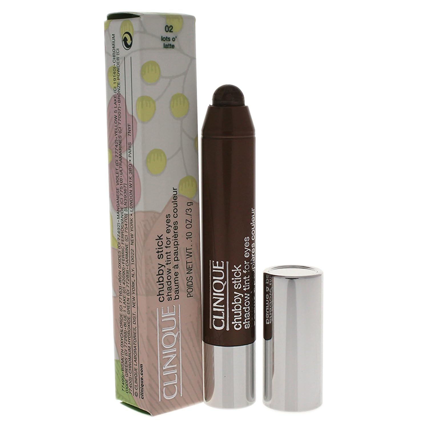 Clinique Chubby Stick Shadow Tint For Eyes, 0.10 Ounce, Lots O’ Latte