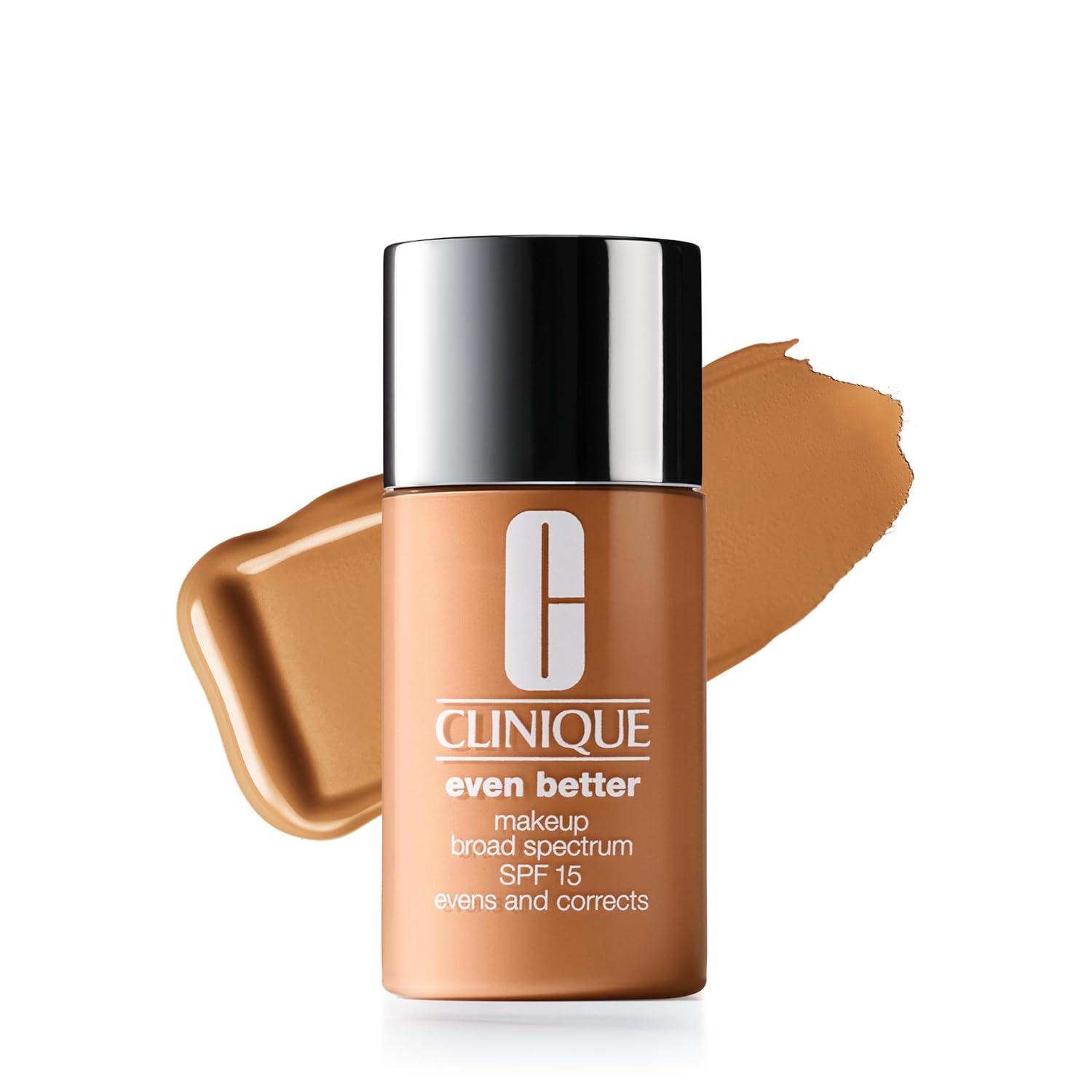 Clinique Even Better Makeup Liquid Foundation SPF 15 With Vitamin C For Dry + Oily Combination Skin Types | Medium Coverage + Natural Finish | Evens Skin Tone + Reduces Dark Spots, Cream Caramel