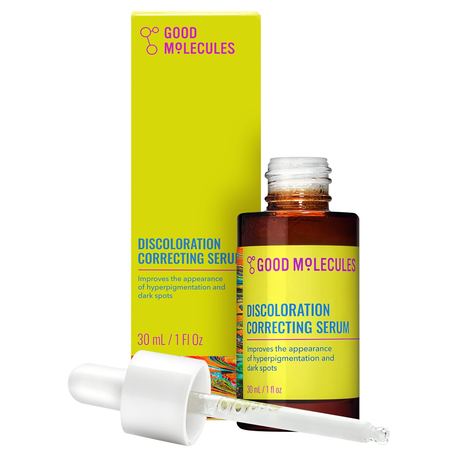Good Molecules Discoloration Correcting Serum, Dark Spot Serum, 1 fl oz | Brightens and fades the look of dark spots, discoloration, and post-acne marks with tranexamic acid.