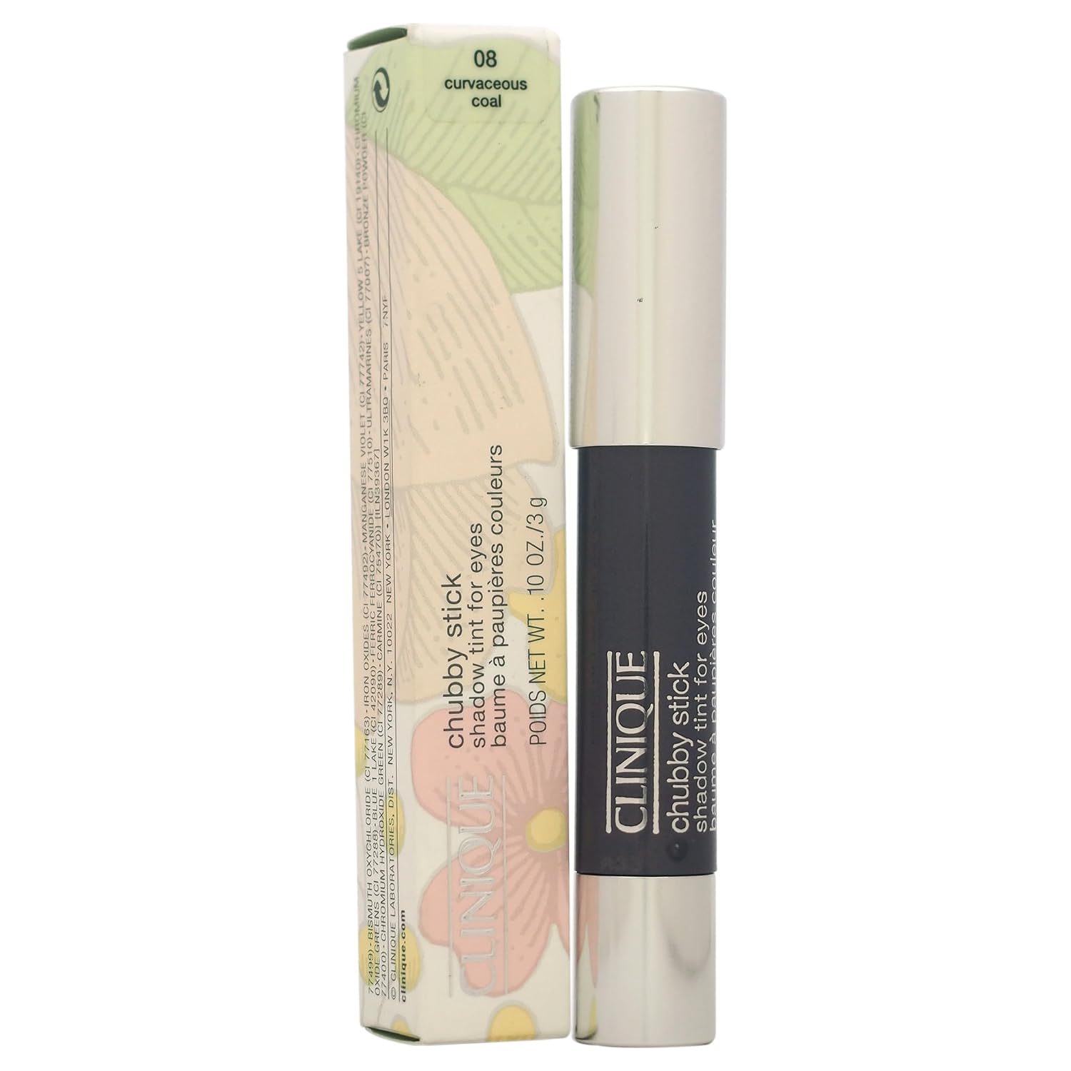 Clinique Chubby Stick Shadow Tint For Eyes, 0.10 Ounce, Curvaceous Coal