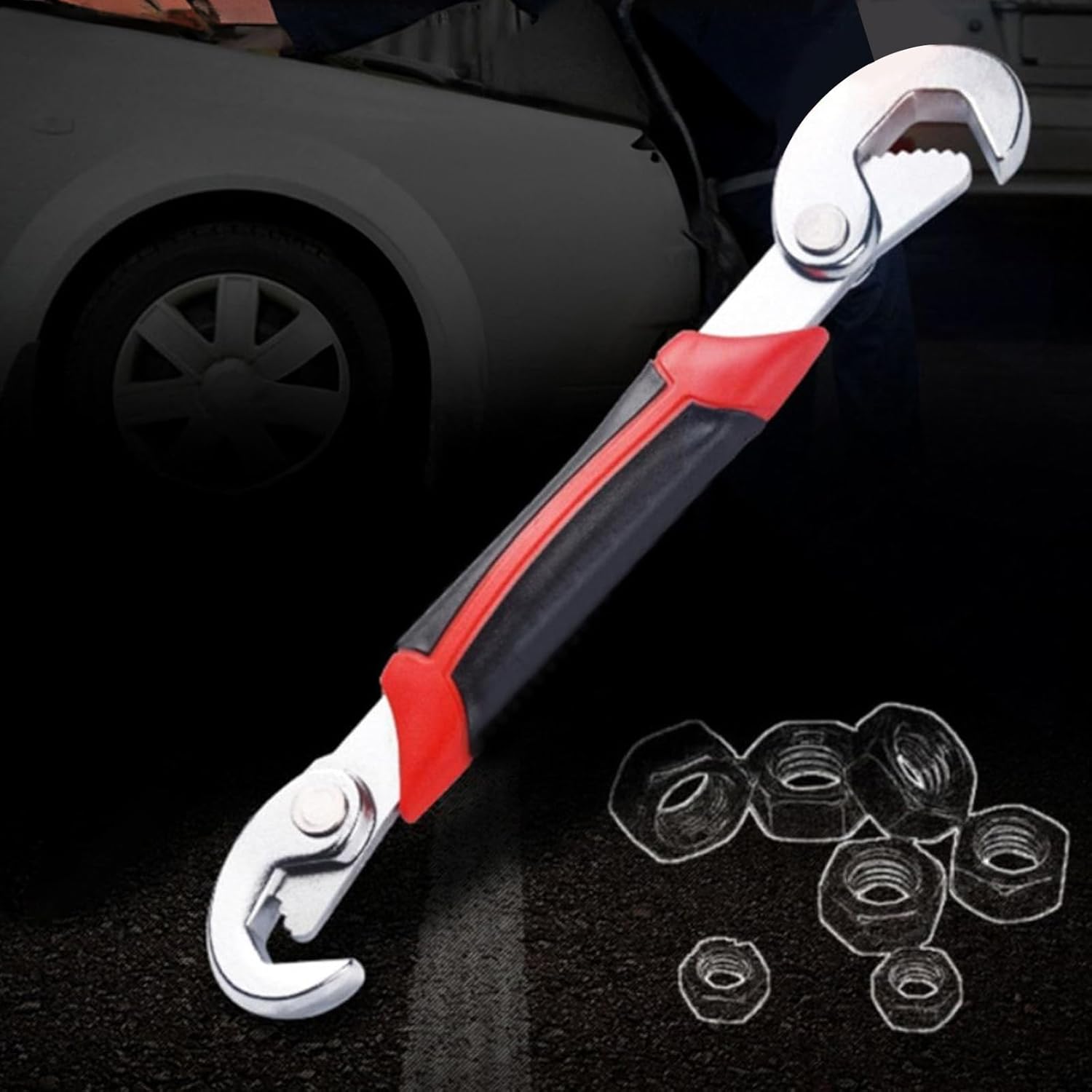 Multi Functional Dual Head Wrench Adjustable Hand Tool for DIY Plumbing Repairs and Household Projects