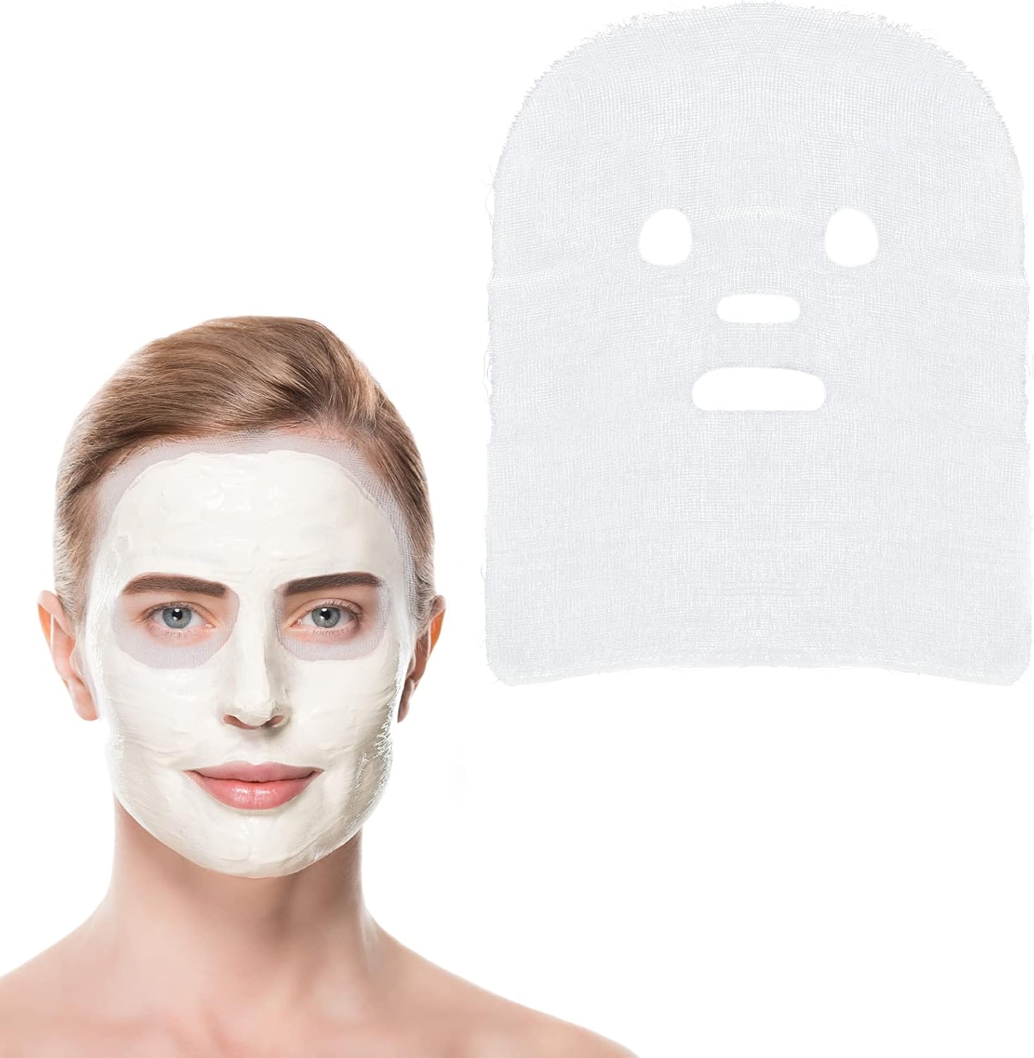 100 Sheets Pre-cut Gauze Facial Cotton Beauty Gauze Skin Care Face, Soft High Frequency Gauze Face Pads for Women Girls Skin Face Care Spas Beauty Salons