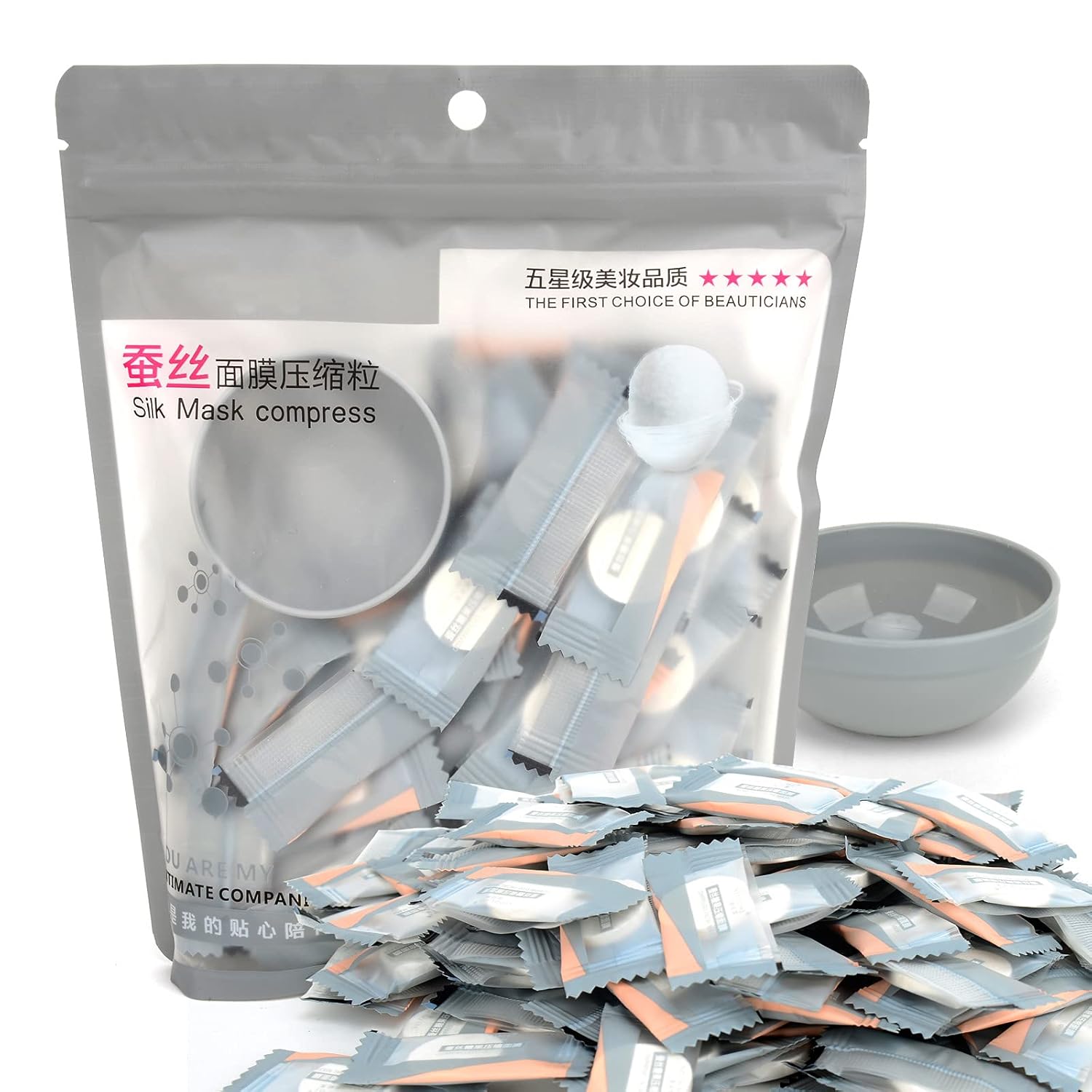 100PCS Disposable DIY Cosmetic Compressed Facial Mask Sheet Mask Paper Skin Care Wrapped Masks with Mask Bowl