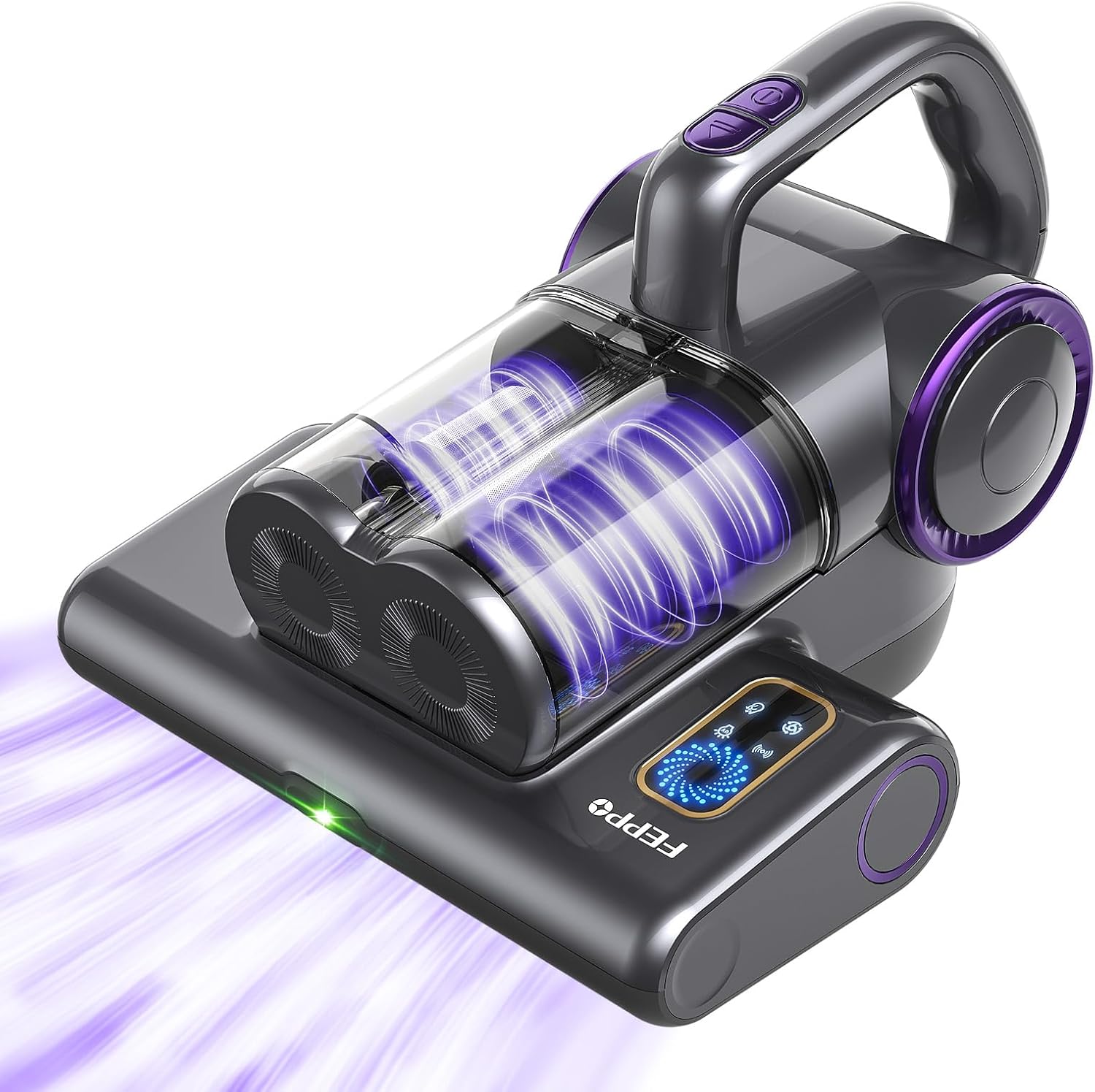 FEPPO Mattress Vacuum Cleaner, 16Kpa Bed Vacuum Cleaner with 253.7nm UV-C Light, 140°F Heat, HEPA Filter & Ultrasonic, Versatile Handheld Vacuums for Bed, Sofa, Couch, Crib(Corded, 500W)