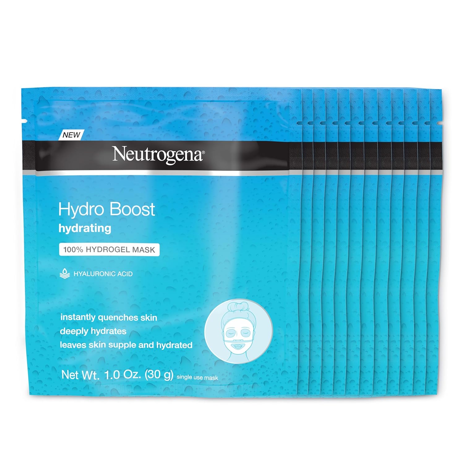 Neutrogena Hydro Boost Hydrating Face Sheet Masks, 12 Pack of 1 oz