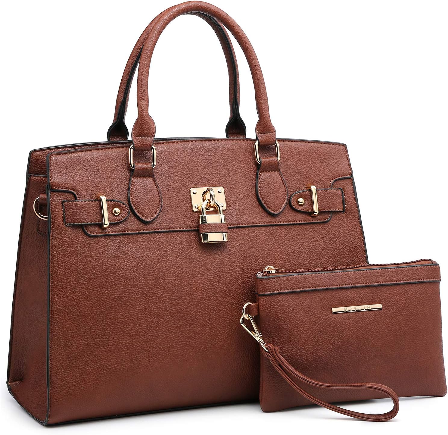 Dasein Women Handbags and Purses Ladies Shoulder Bag Top Handle Satchel Tote Work Bag with Matching Clutch