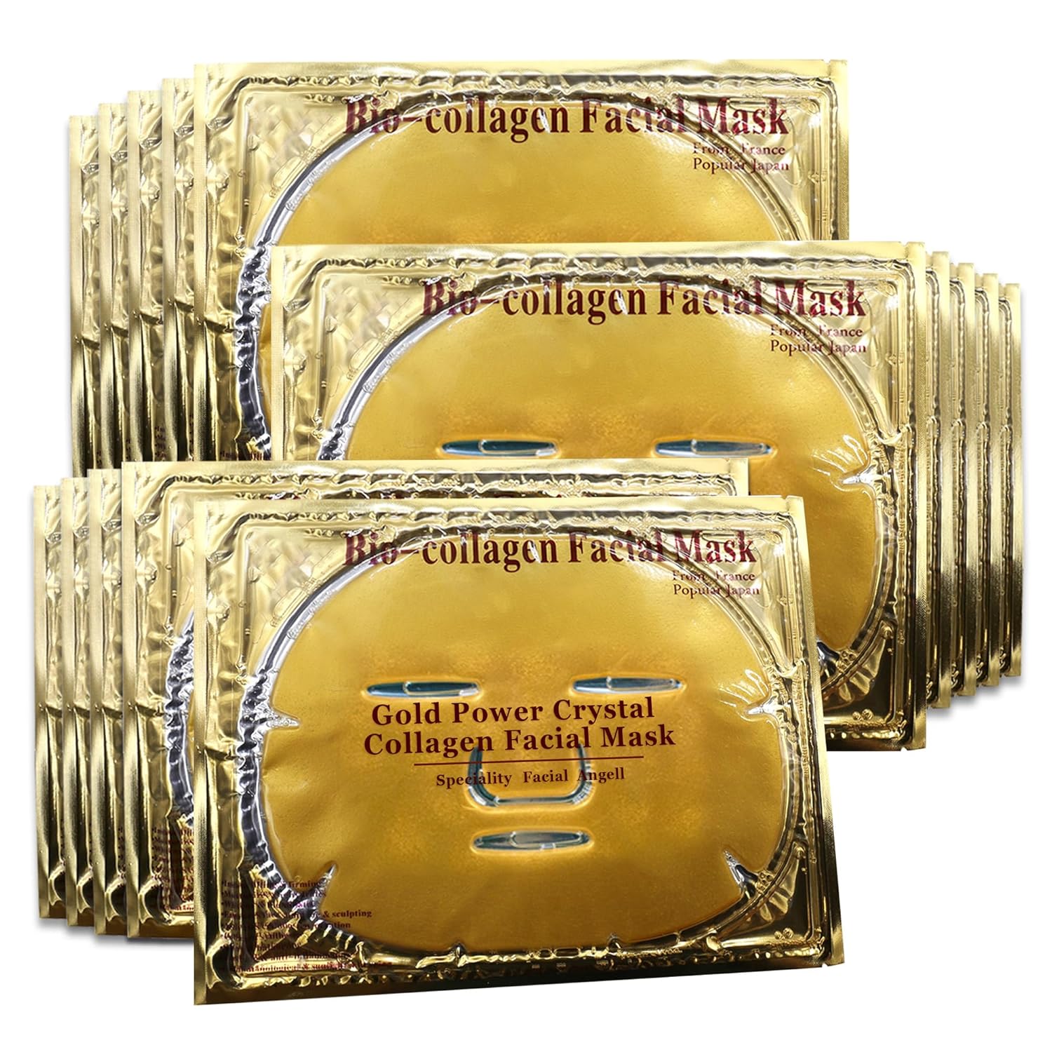 24k Gold Gel Facial Mask,SkinCare Facial Patch Collagen Face Mask for Moisturizing, Puffiness, Anti Wrinkle and Hydrateing Your Beautiful Face, 15PCS