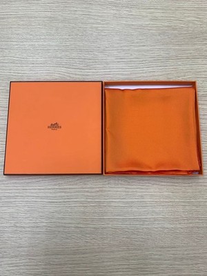 Hermes Carre 70 Silk Scarf Orange Plain with Box
