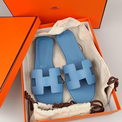 HERMES Oran Sandals in Blue Color Size 39