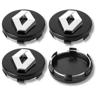 For Renault Alloy Wheel Centre Cap Hub x4 60mm Black Megane Clio Captur