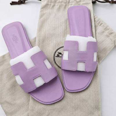HERMES ORAN Sandals Women's Violet Amethyste Size 8 / EU 39 With Box