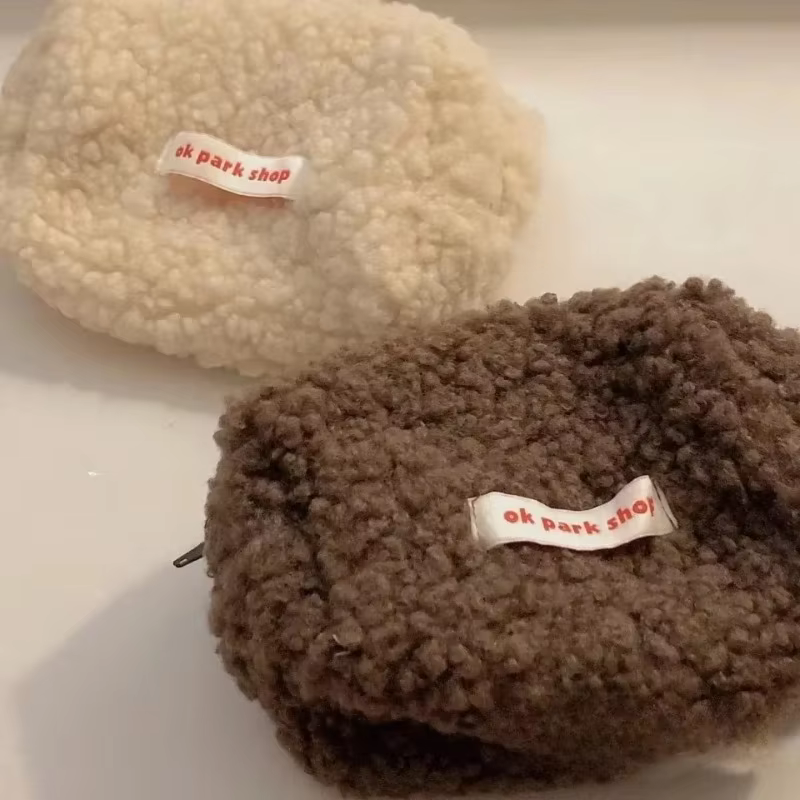 Winter Milk Tea color Korean INS Lamb Fleece Makeup Bag Soft Comfortable Women Clutch Bag Cosmetic Organizer Girls Pencil Case - AliExpress 1524