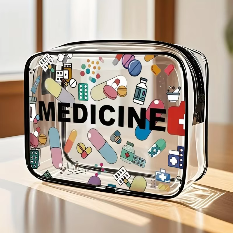Medicine Cosmetic Bag Women Large Capacity Travel Organizer Easy Wipe Clean Toiletry Pouch Daily Use Trip Toiletry Travel Bag - AliExpress 1524