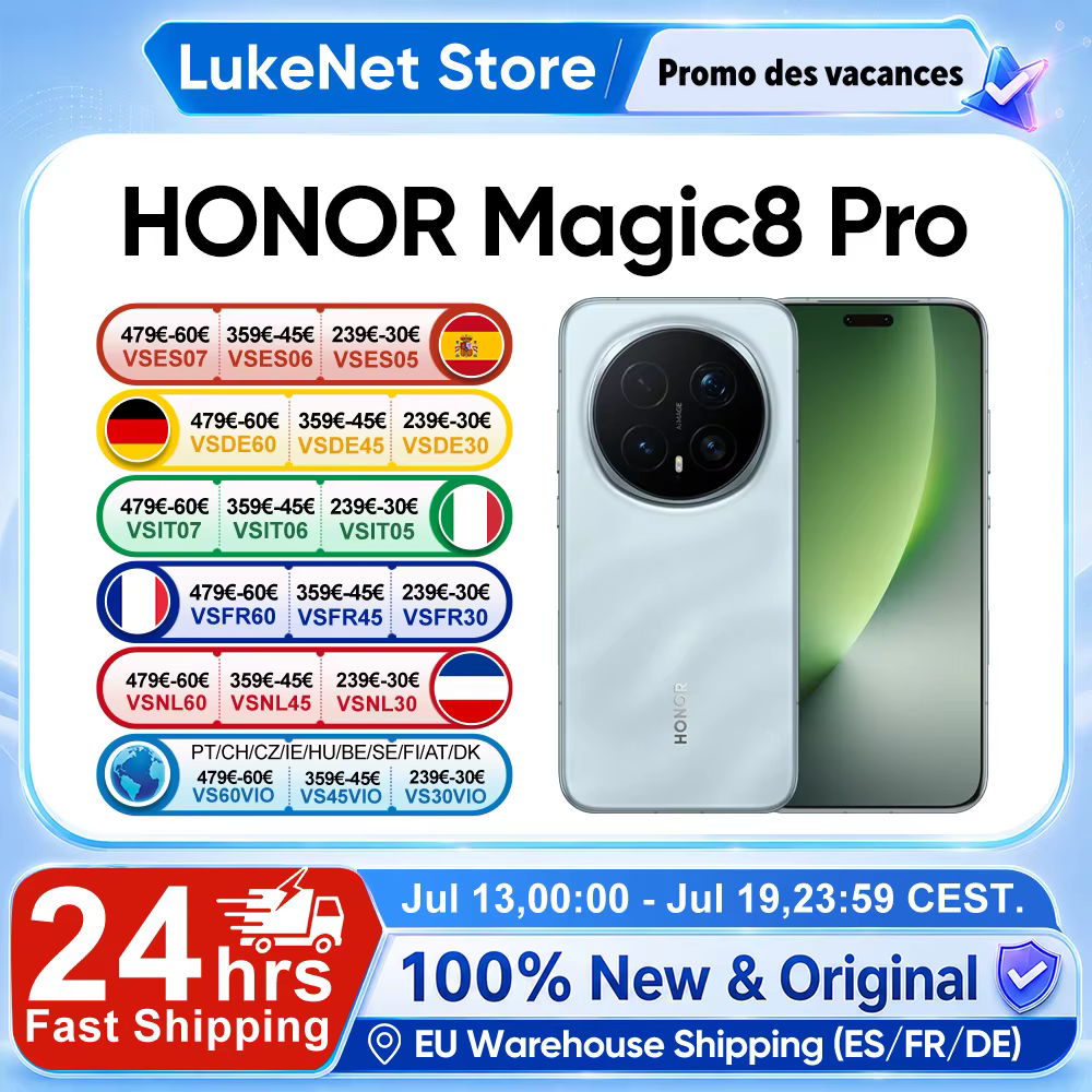Smartphone HONOR Magic 8 Pro 5G version européenne, Snapdragon 8 Elite Gen 5, 200MP AIMAGE, 6270mAh, 100W, 6.71'' OLED, NFC, eSIM, Honor