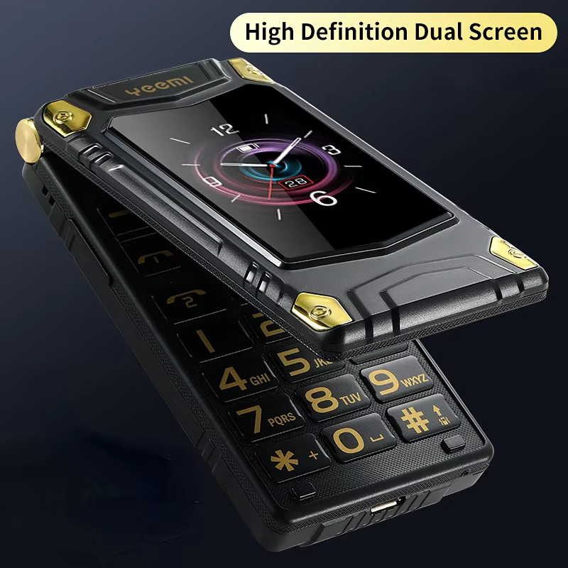 Yeemi M7 Durable Outdoor Phone GSM 2G Two Large Screens MP3 MP4 Dual SIM Large Button SOS Quick Dialing High Sound Phone