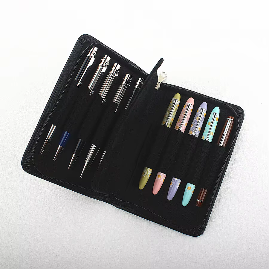 Fountain Pen Display 10 Slots Holder PU Leather Storage Collector Organizer Box Stationery School Office Supples Bag - AliExpress 21